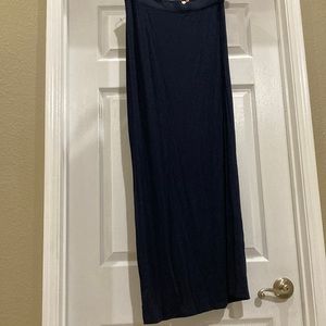 Ann Taylor loft long dark navy cotton skirt